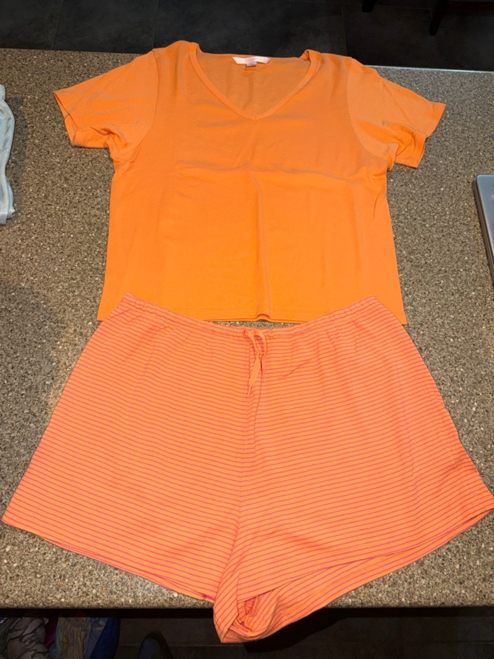 Y2k 2001 Victoria's Secret V-Neck Top &  Stripe Lounge Shorts